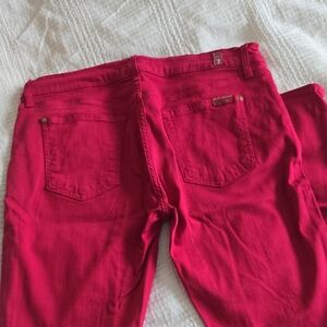 7 For All Mankind Pink Skinny Jeans Size 30